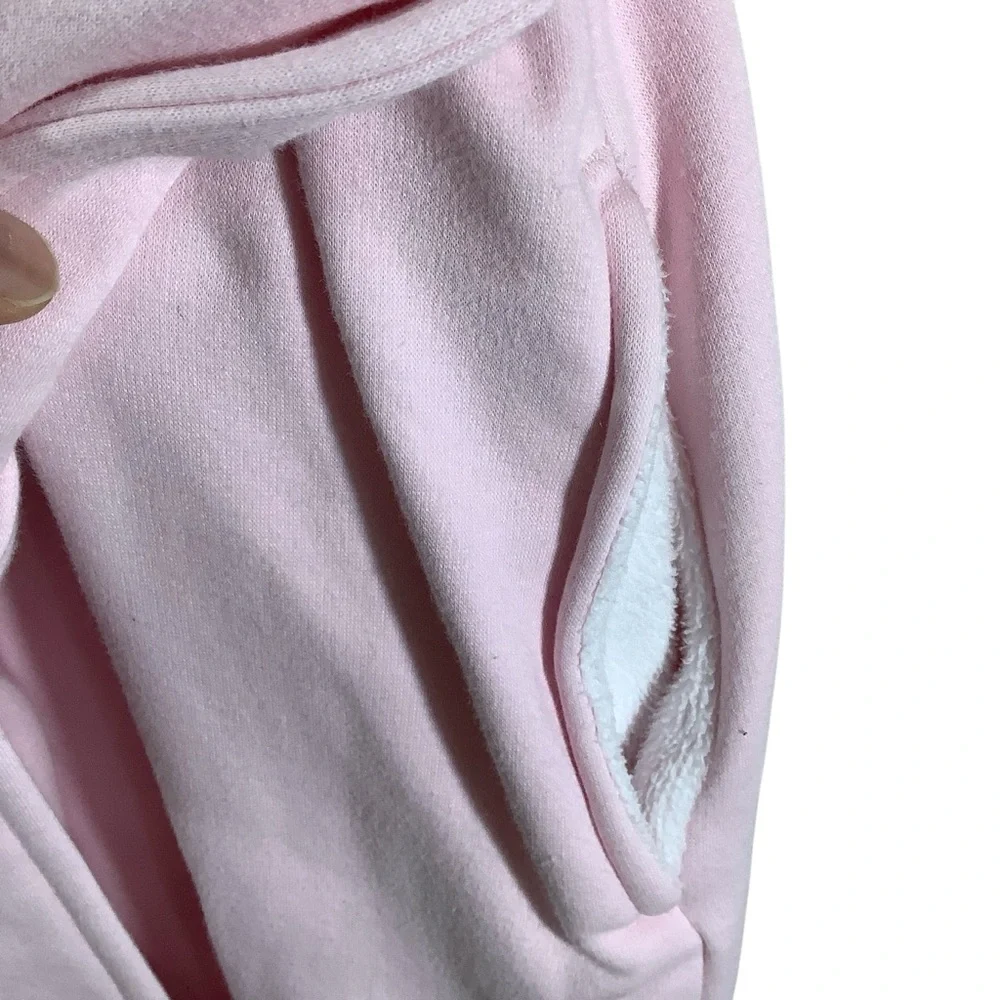 UGG Soft Pink Fleece Lounge Robe with White Trim - Picture 4 of 6
